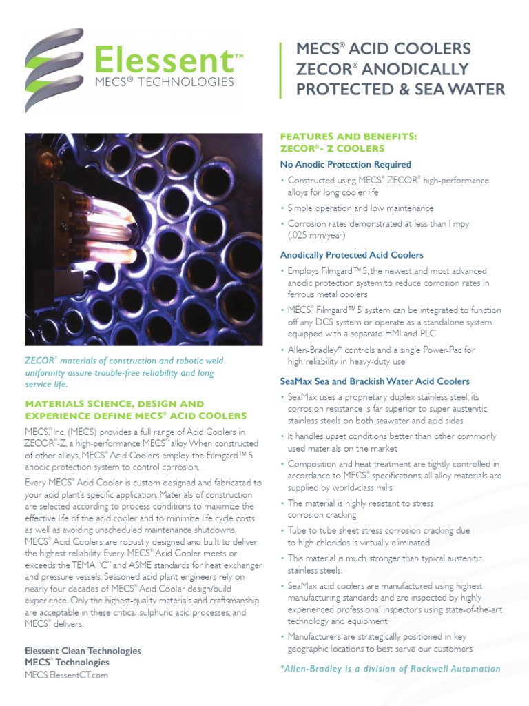 ZECOR® Acid Coolers: Performance & Reliability | PDF | Stainless Steel ...