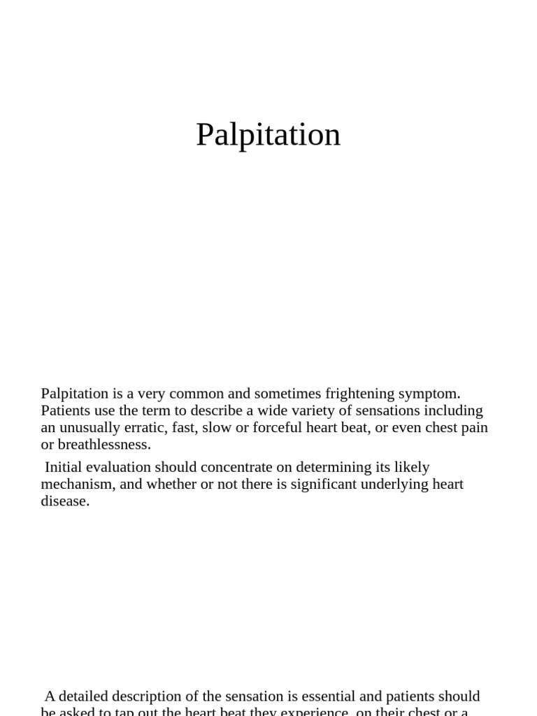 Palpitation With Details Cardiopulmonary System | PDF
