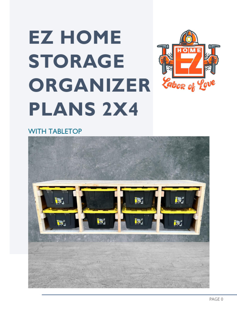 2x4 EZ Home Storage Organizer Plans | PDF