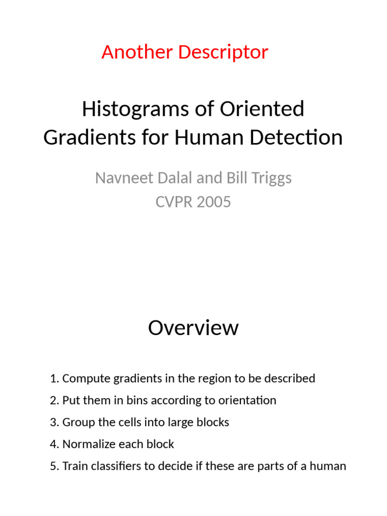 HOG Method for Human Detection Visualization | PDF