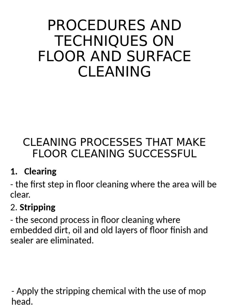 Floor and Surface Cleaning Procedures | PDF