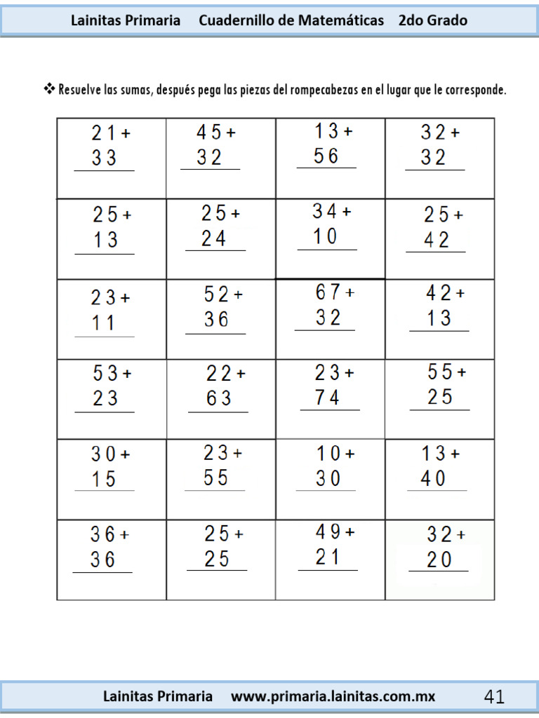 Cuadernillo de Matemáticas 2do Grado | PDF