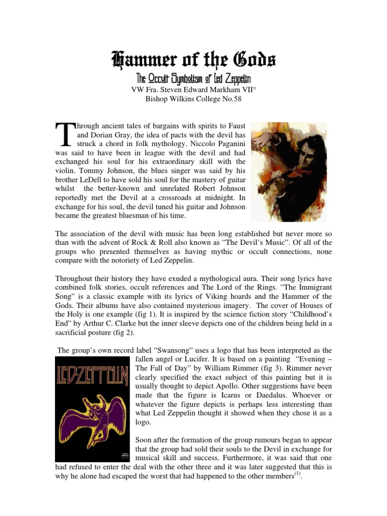 Hammer of The Gods - The Occult Symbolism of Led Zeppelin | PDF | Led ...