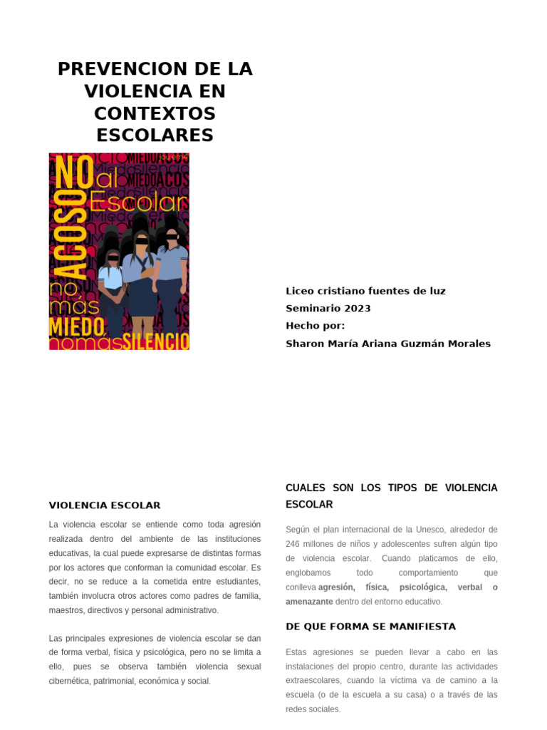Prevención del Acoso Sexual Escolar | PDF | Acoso sexual | Violencia