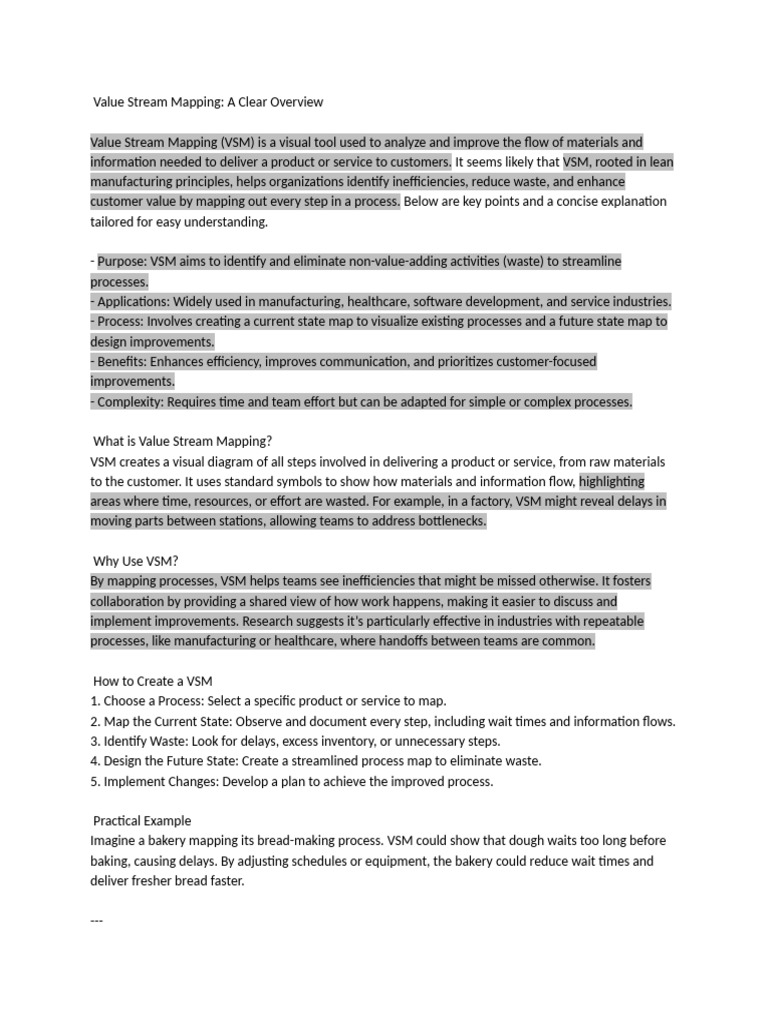 Value Stream Mapping Overview and Guide | PDF | Lean Manufacturing ...