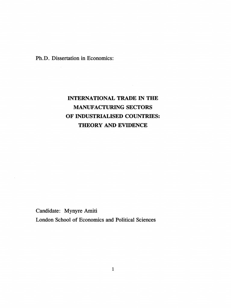 Ph.D. Dissertation in Economics | PDF | Labour Economics | Demand