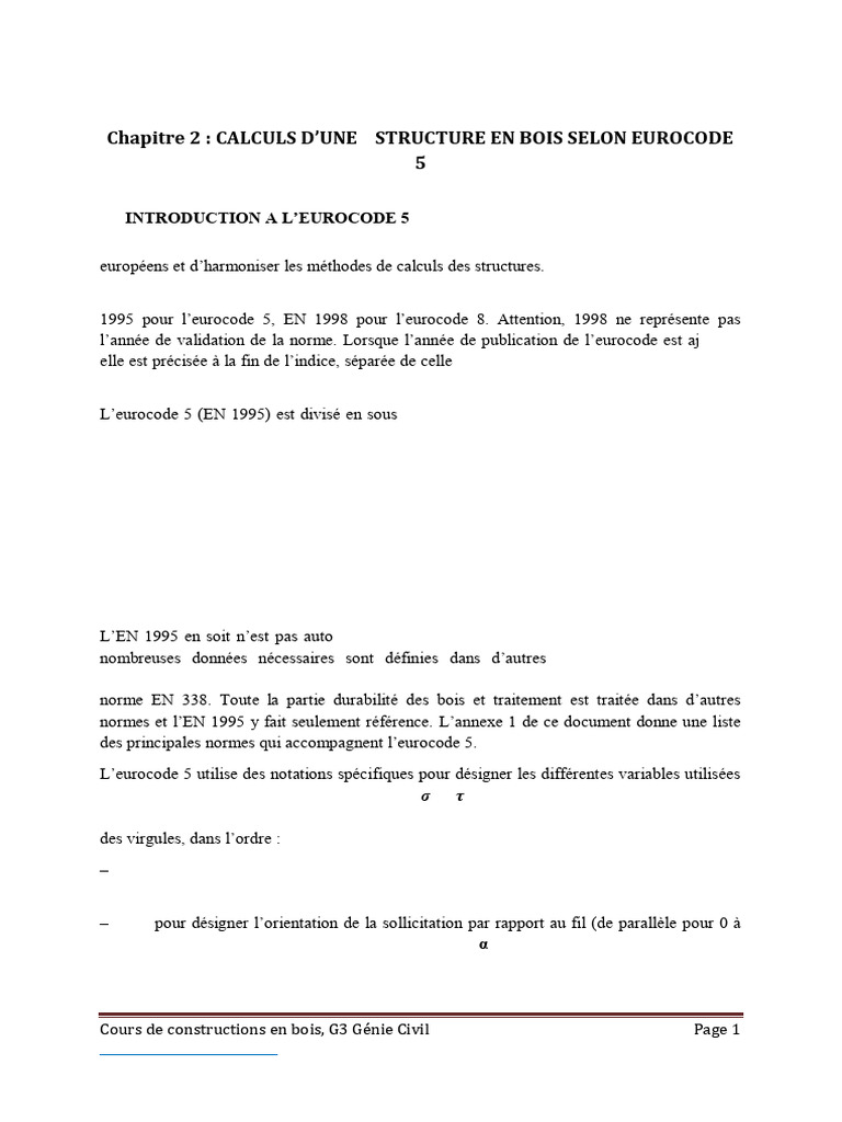 Calculs de structures en bois selon Eurocode 5 | PDF | Résistance des ...