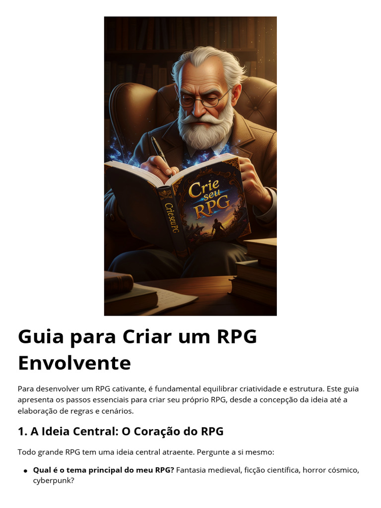 Guia Completo para Criar RPGs Cativantes | PDF | Jogos de RPG