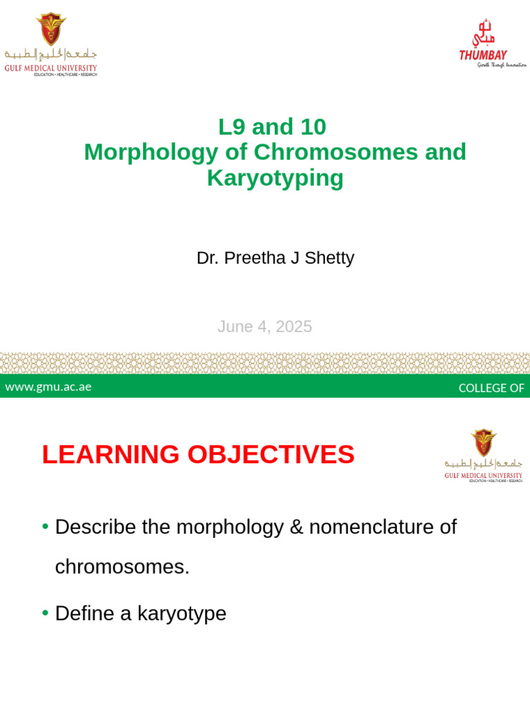 L9 and L10 - Morphology of Chromosomes and Karyotyping | PDF ...