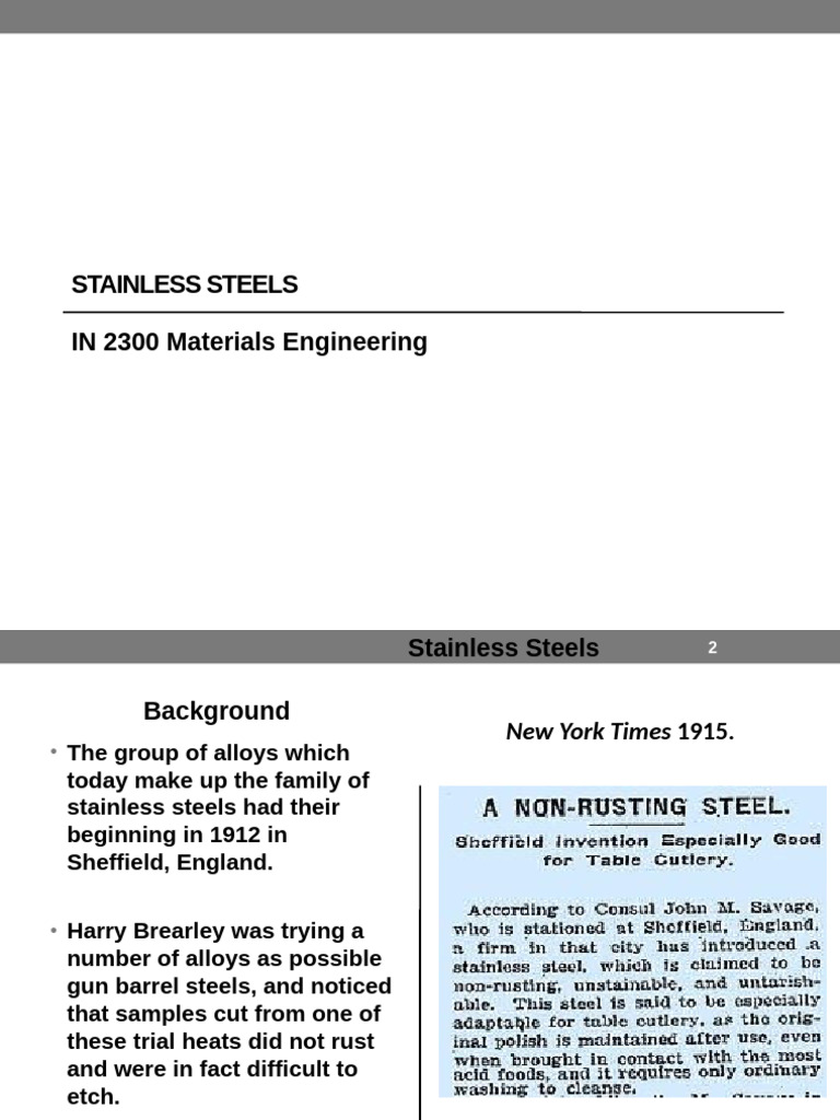 Overview of Stainless Steels Alloys | PDF | Stainless Steel | Steel