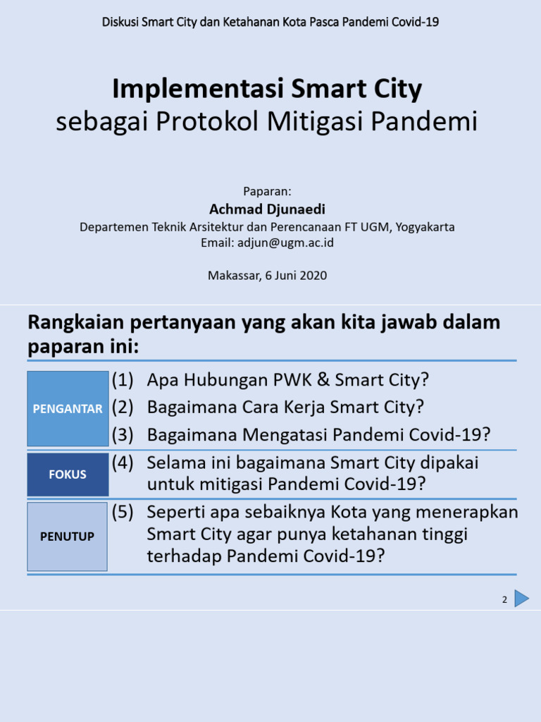 Smart City untuk Mitigasi Pandemi Covid-19 | PDF