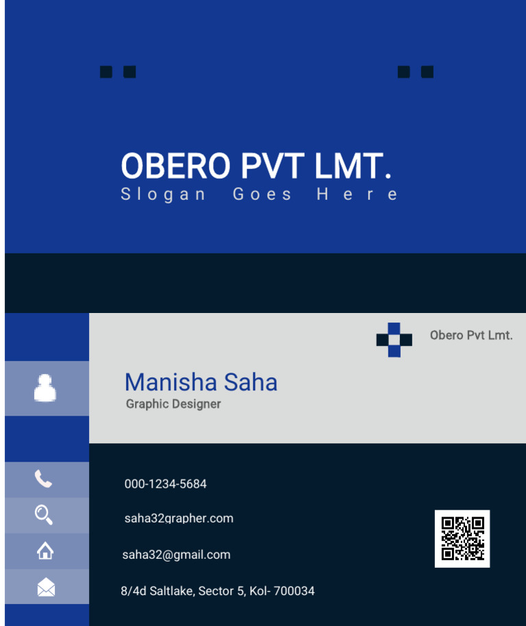 Blue Obero Business Card-WPS Office | PDF