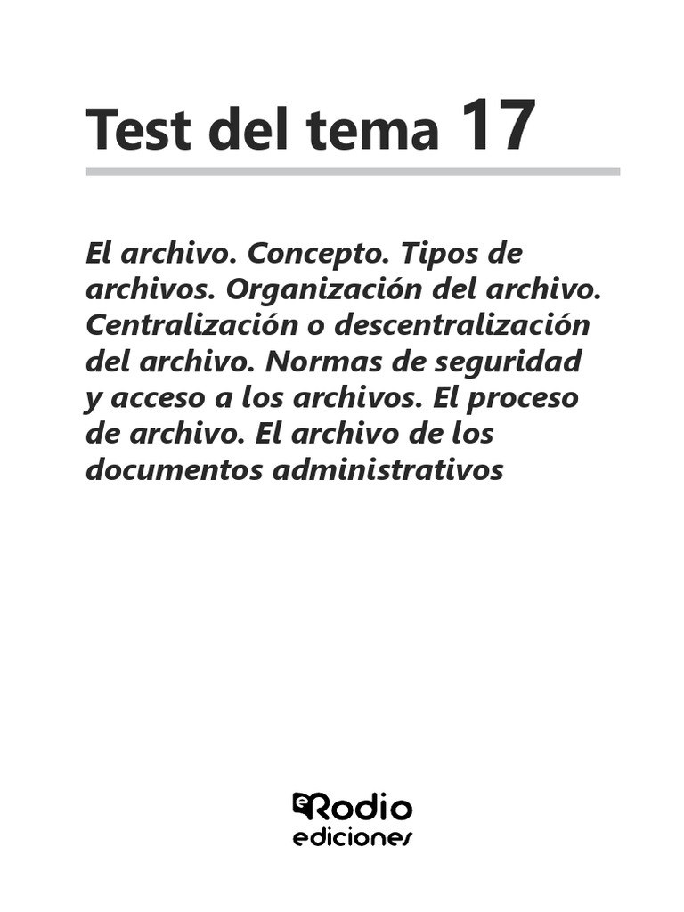 Test Tema Archivos Junta Andalucia | PDF