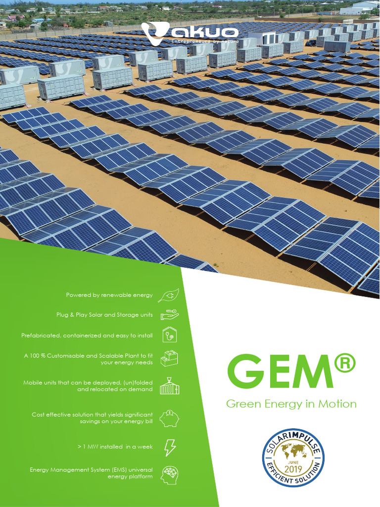 One Page Gem June2020 en | PDF | Solar Power | Photovoltaic System