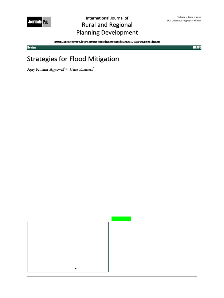(1-9) Strategies For Flood Mitigation | PDF | Flood | Surface Runoff