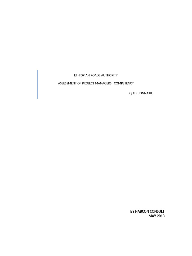 Era Competency Questionnaire For Project Managers | PDF | Risk ...
