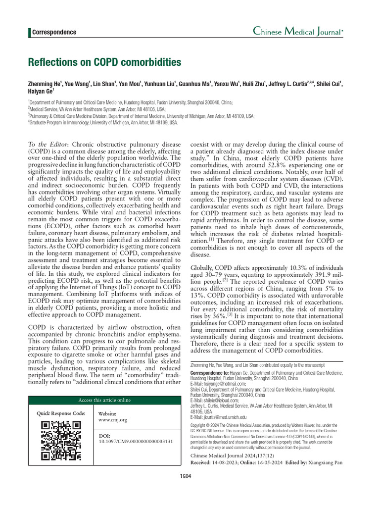 COPD Comorbidities: Management Insights | PDF | Chronic Obstructive ...