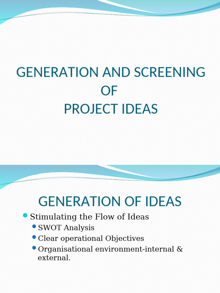 Project Idea Generation and Screening Guide | PDF | Market (Economics ...