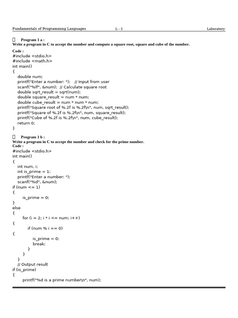 Fundamentals of Programming Languages - Lab R | PDF | String (Computer ...
