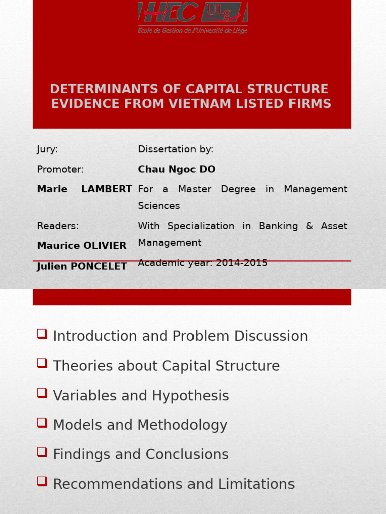 Thesis Defense - Final Version | PDF | Capital Structure
