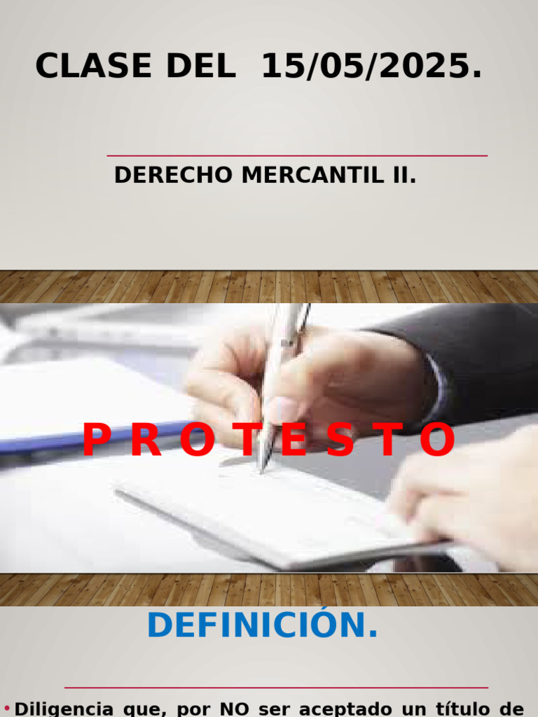 Derecho Mercantil II. Semana 12. (09 de Mayo 2025) - El Protesto | PDF ...