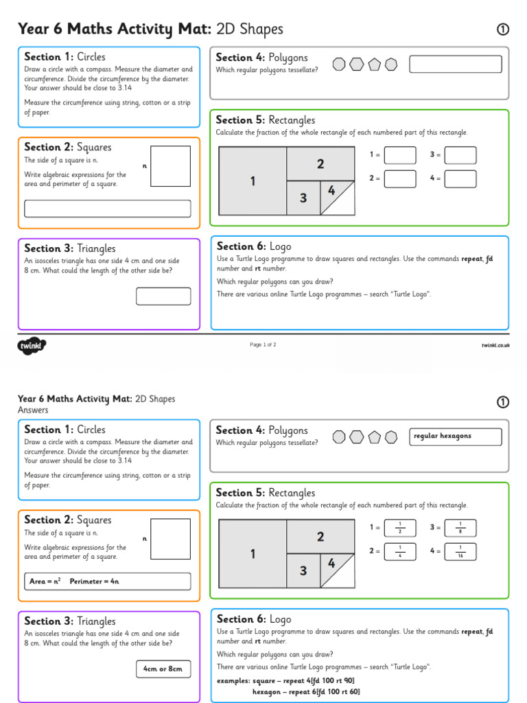 Y6 Maths Mat 1 Medium Ability | PDF | Area | Rectangle