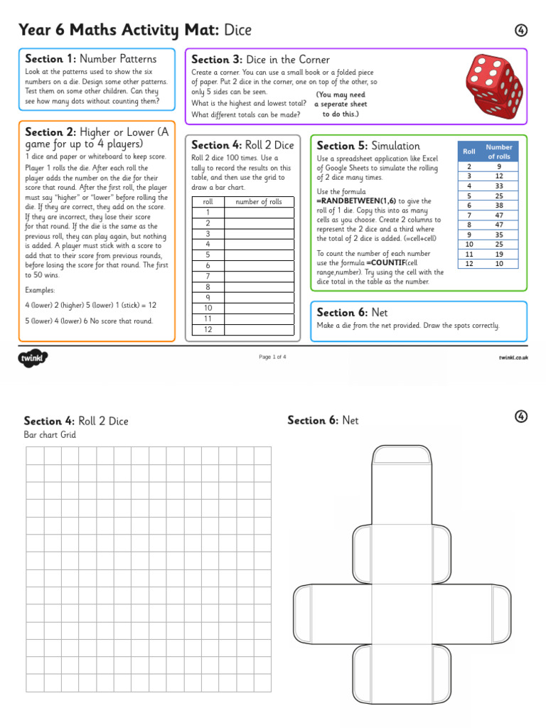 Y6 Maths Mat 4 Medium Ability | PDF | Spreadsheet | Microsoft Excel