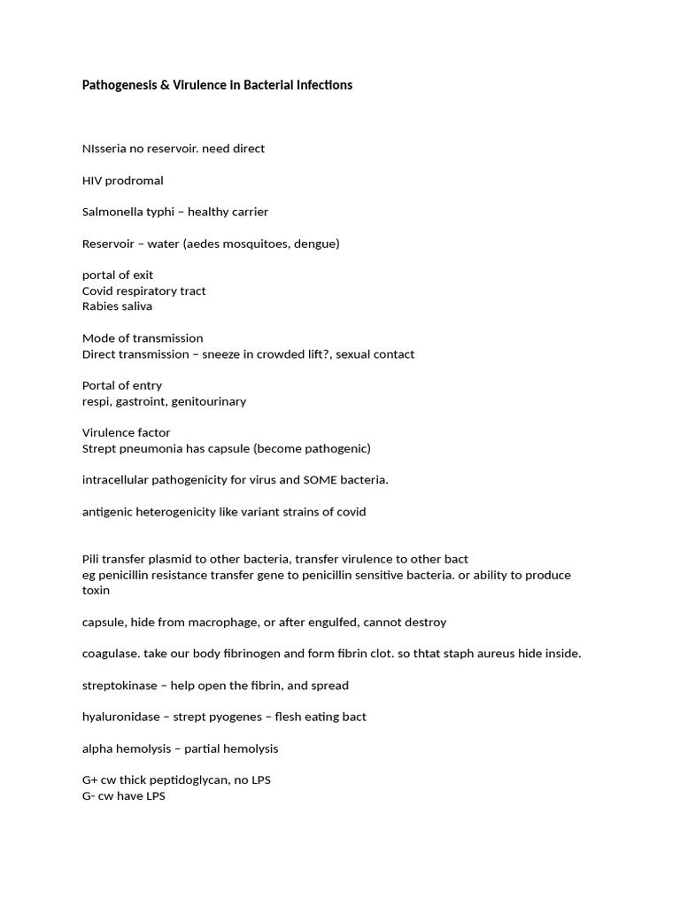 Bacterial Infection Pathogenesis & Virulence | PDF