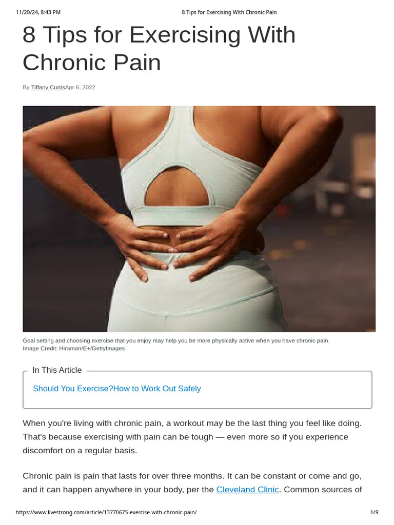 8 Tips For Exercising With Chronic Pain | PDF | Physical Fitness | Pain