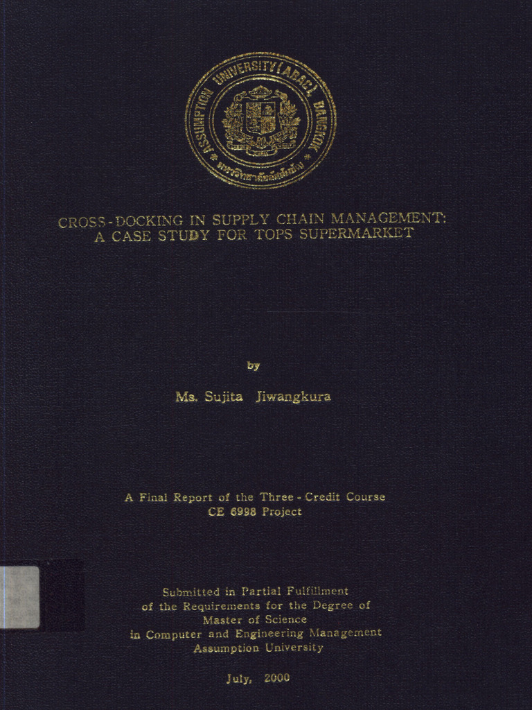 AU Project Report Fulltext 124856 | PDF | Supply Chain Management ...