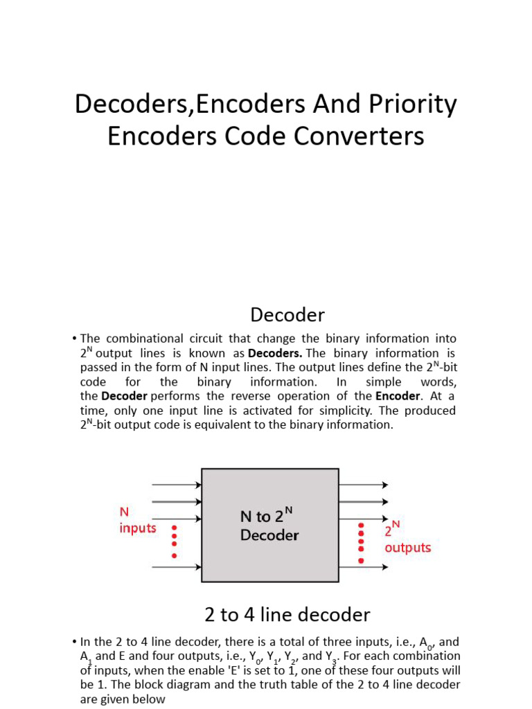Decoders and Encoders Explained | PDF | Encodings | Electronic Design