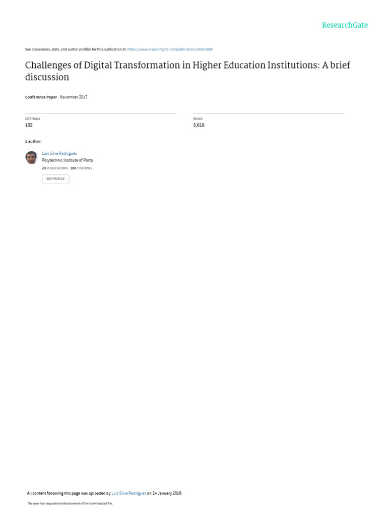 Challenges of Digital Transformation in Higher Education Institutions ...