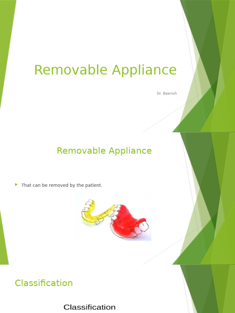 Removable Orthodontic Appliances Overview | PDF | Orthodontics ...