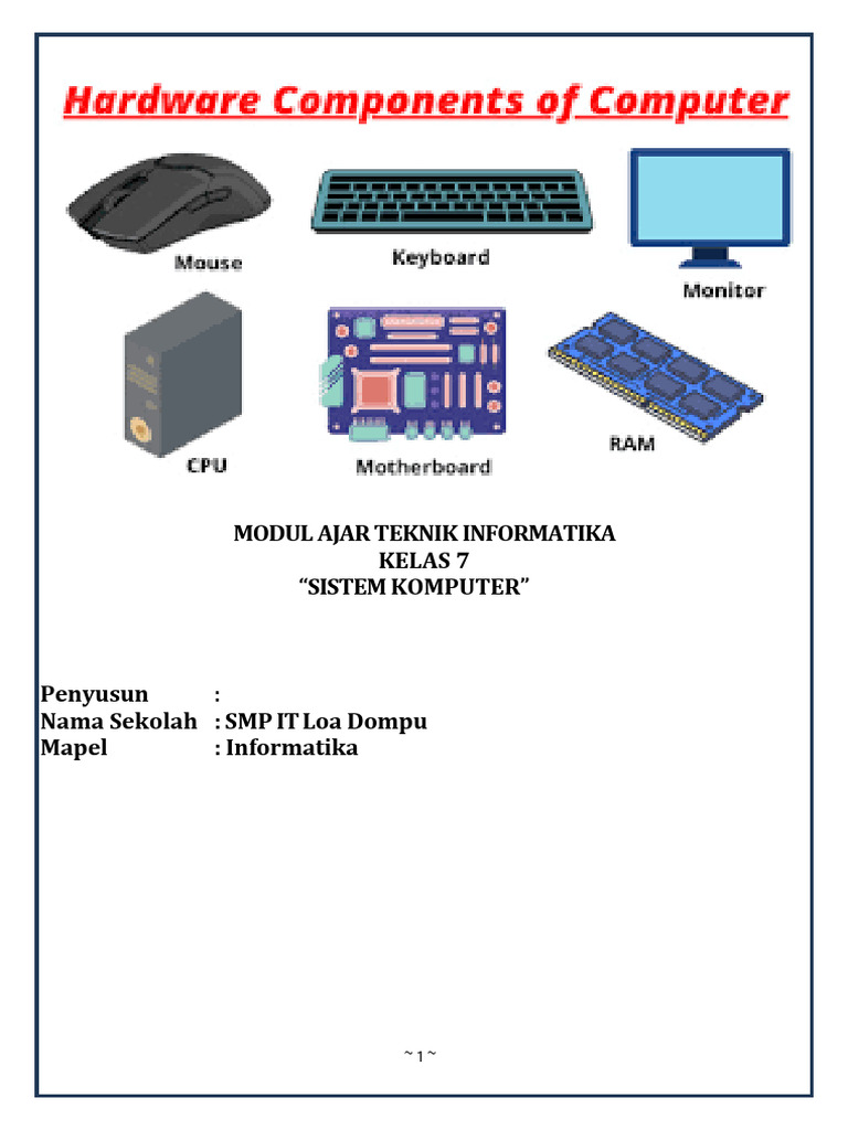 Modul Ajar Sistem Komputer Kelas 7 | PDF