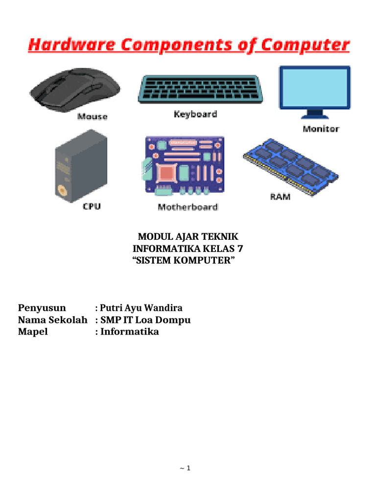Modul Ajar Sistem Komputer Kelas 7 | PDF