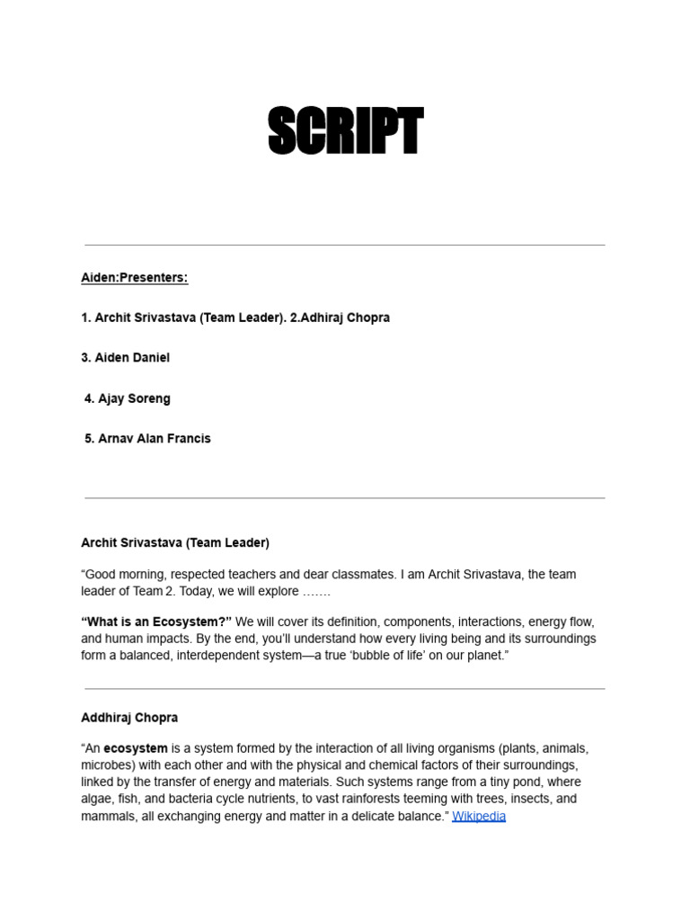 Script | PDF | Ecosystem | Natural Environment