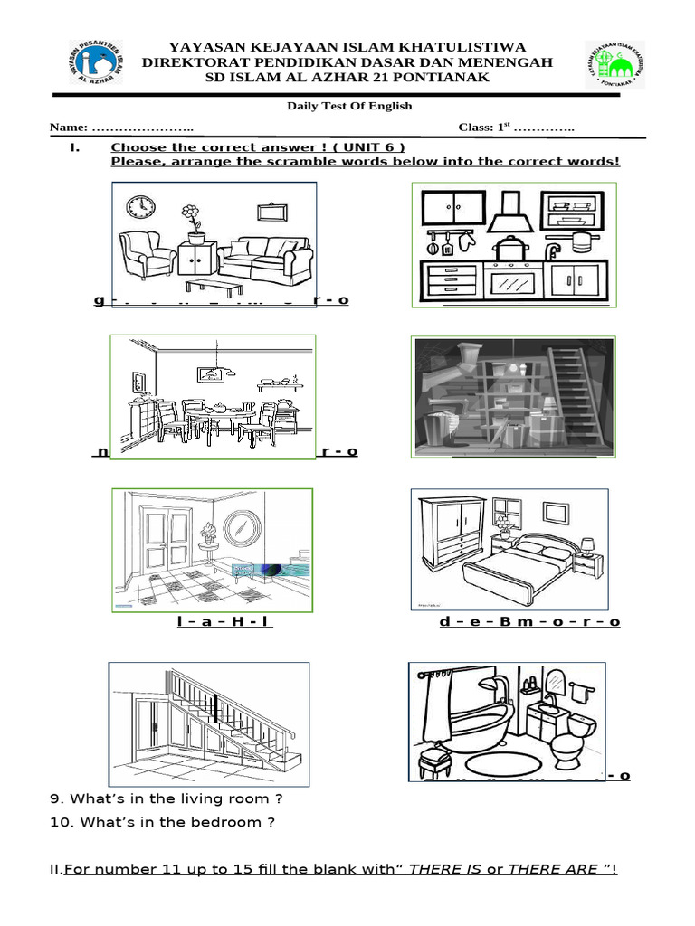 Daily Test of English Kls 1 Bulan April2025 U.6 | PDF