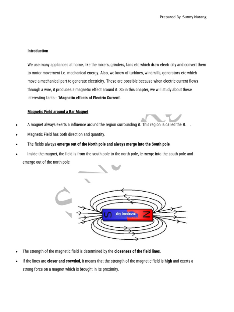 10 magnetic effect of current | PDF | Electromagnetic Induction ...