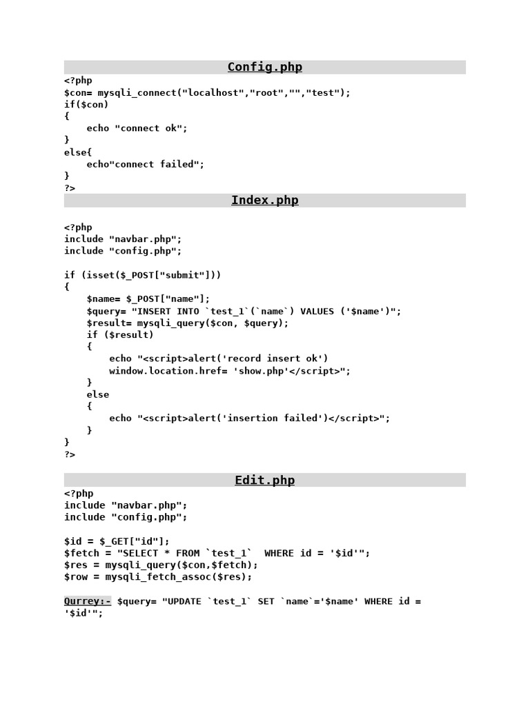 PHP CRUD Operations with MySQL | PDF