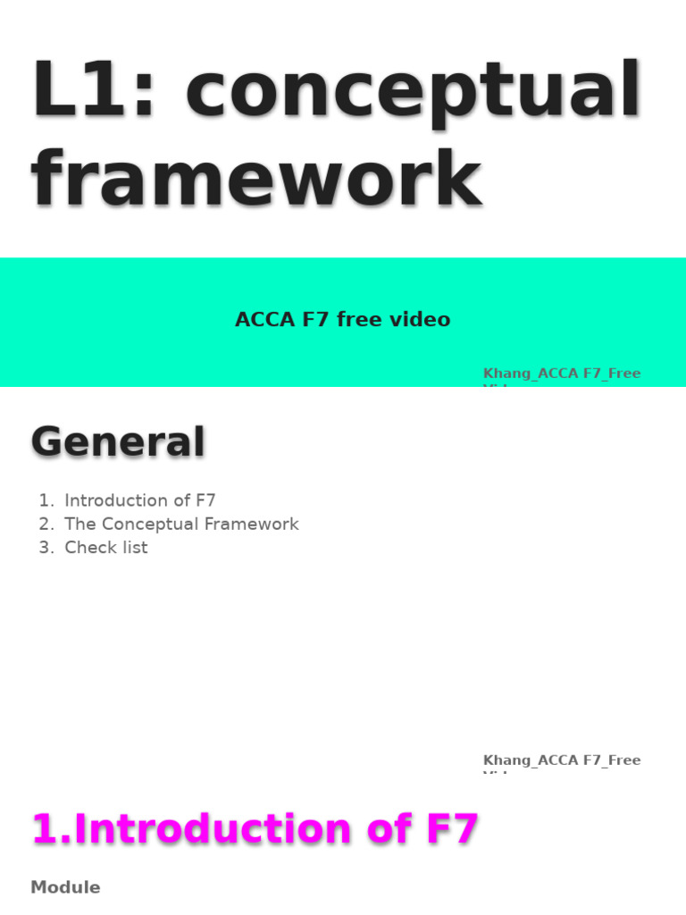 ACCA F7 Exam Overview & Conceptual Framework | PDF | Historical Cost ...