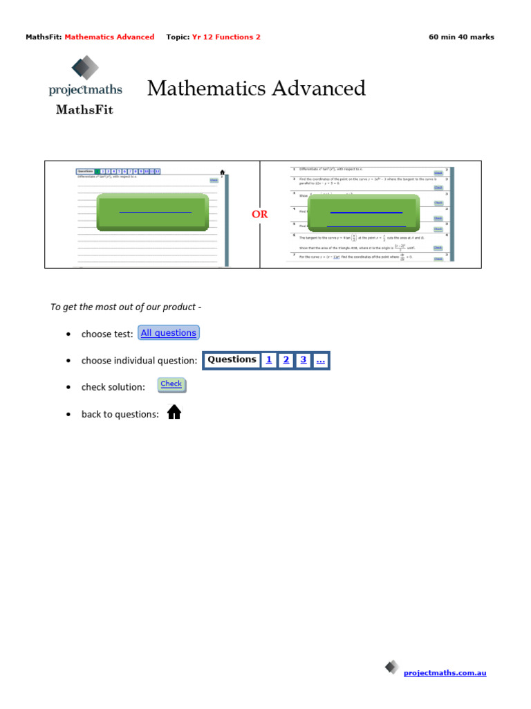 Yr 12 Functions 2 Exam Guide | PDF | Function (Mathematics ...