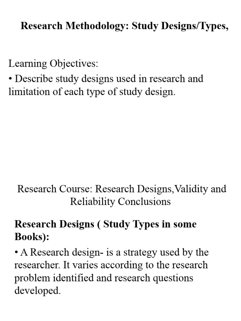 Research Designs: Types & Limitations | PDF | Experiment | Cohort Study