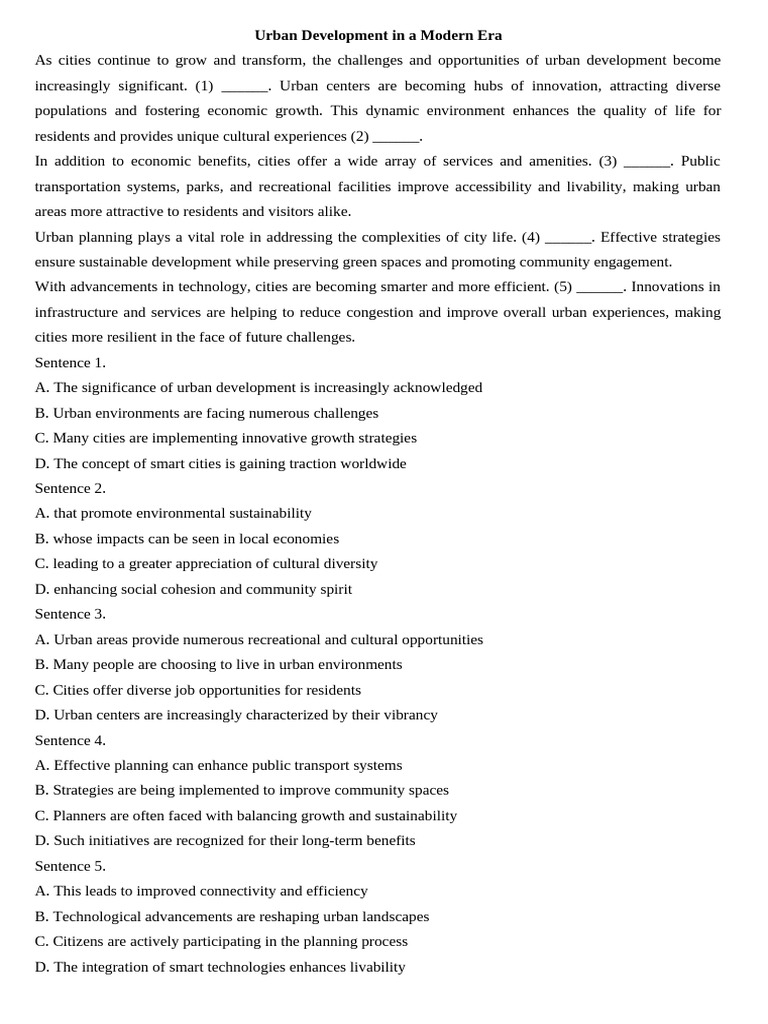 Urban Development Challenges and Innovations | PDF