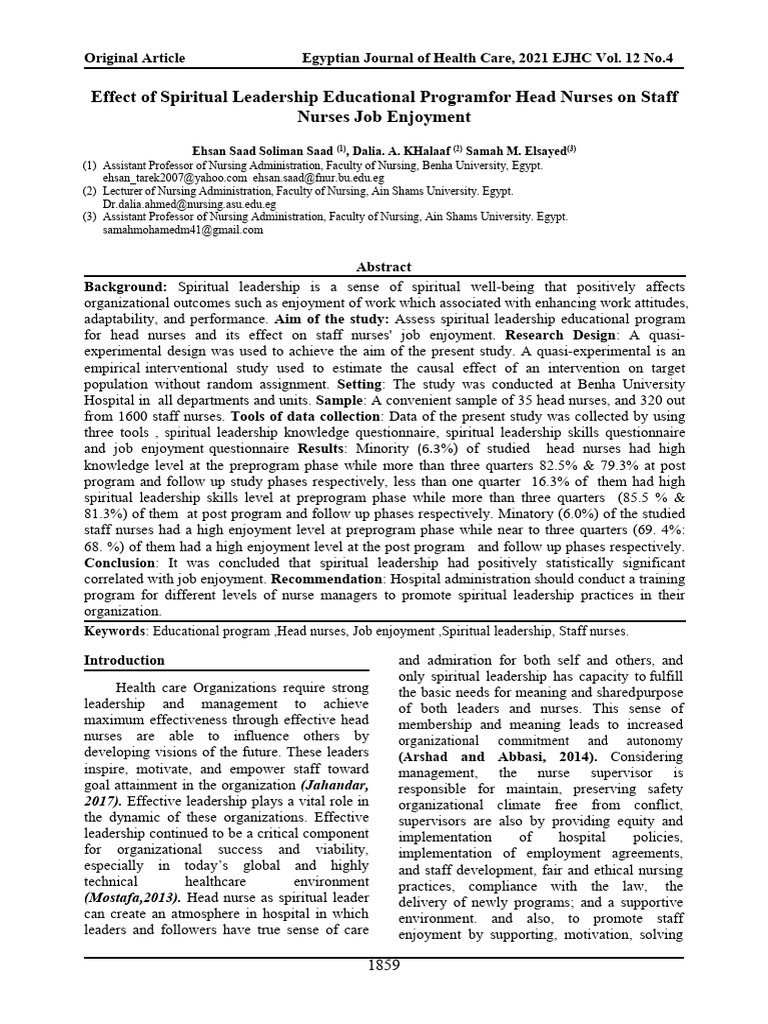 EJHC Volume 12 Issue 4 Pages 1859-1870 | PDF | Leadership | Motivational