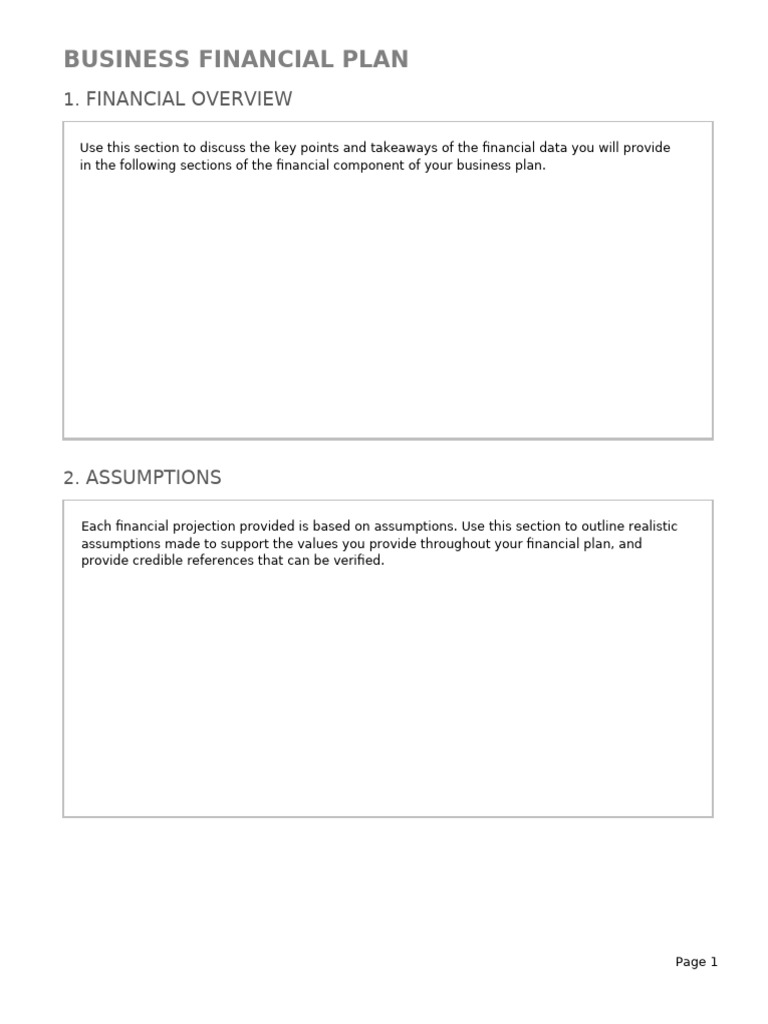 Business Financial Plan | PDF