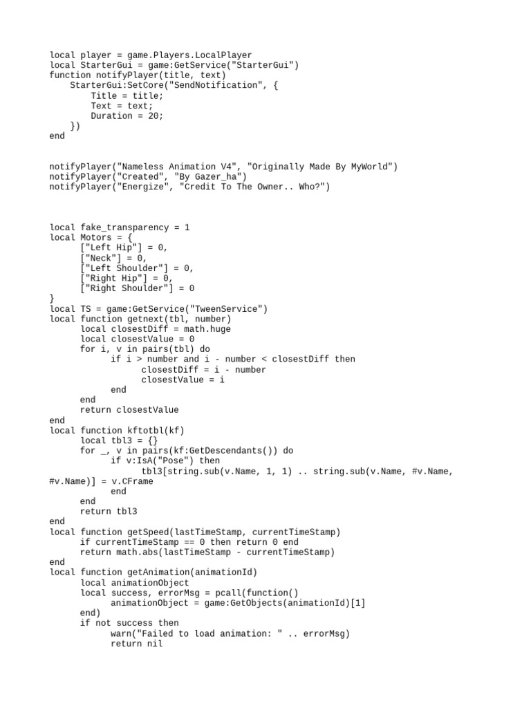 Nameless Animation Script V4 | PDF