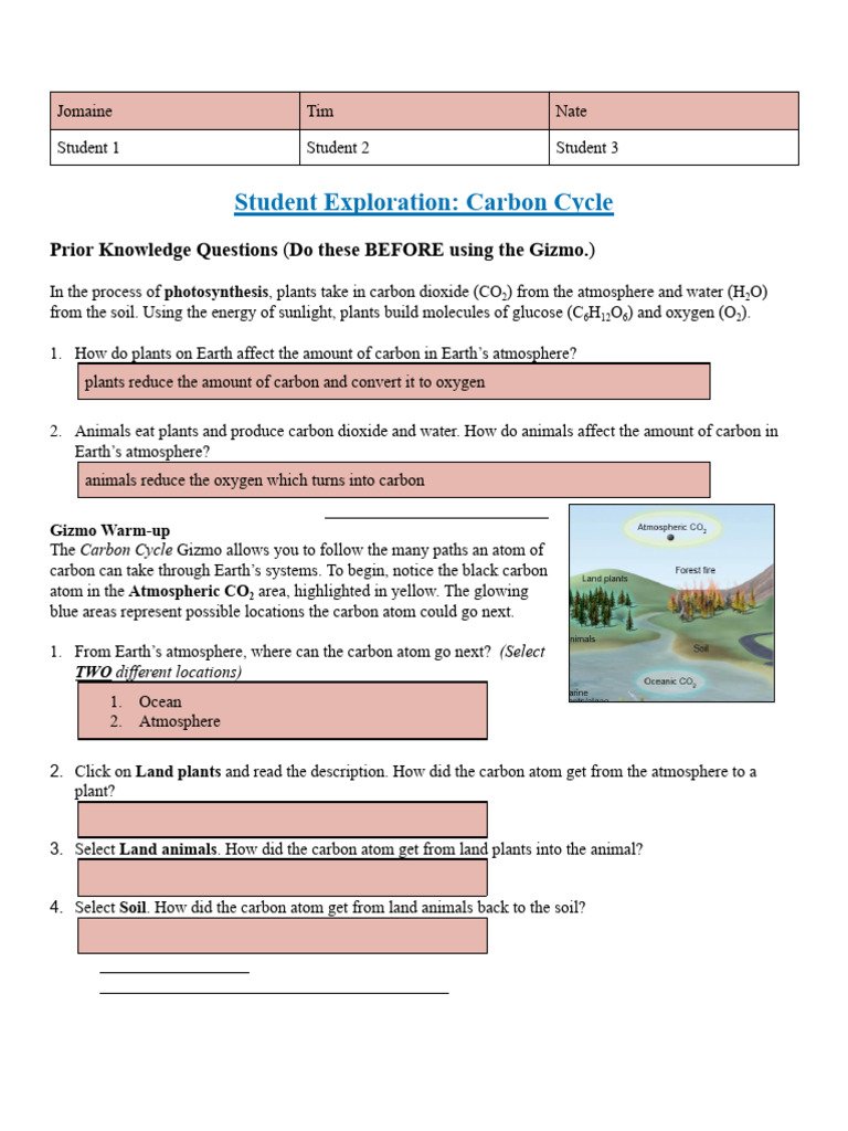 Carbon Cycle and Atmospheric Impact | PDF | Carbon Dioxide In Earth's ...