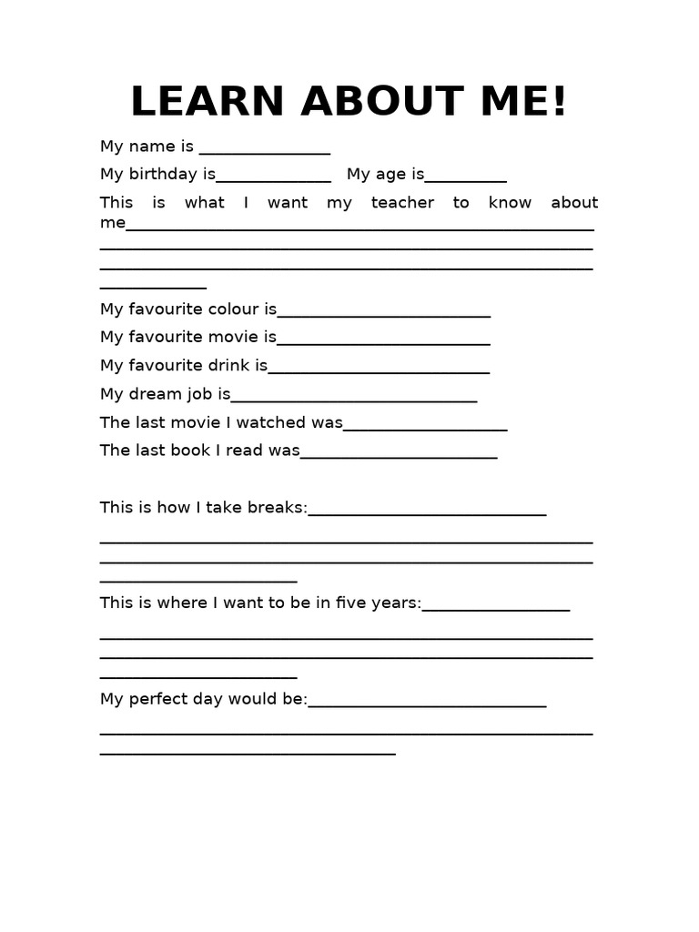 Student Introduction Template | PDF