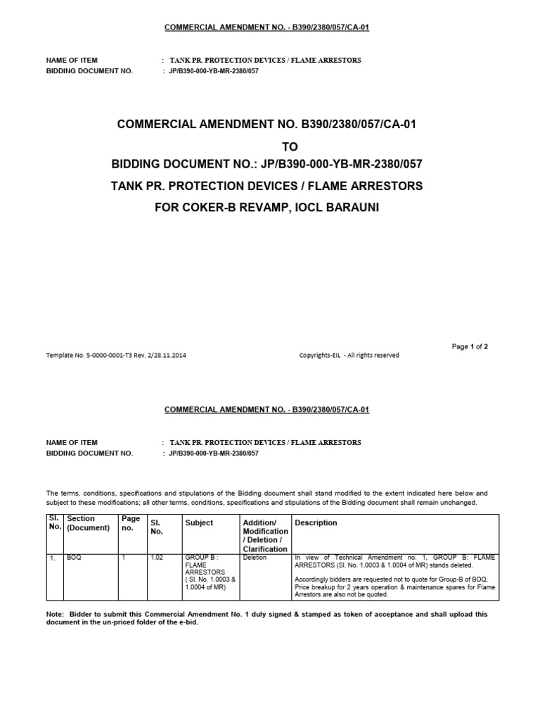 Commercial Amendment 1 057 | PDF