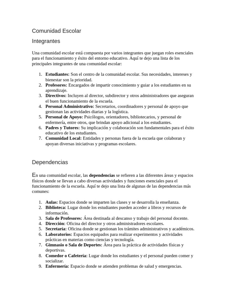 Comunidad Escolar | PDF | Maestros | Escuelas